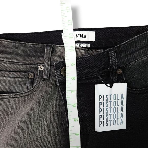 NWT Pistola Lennon Crossover High Rise Crop Boot Jeans Sz. 27x27 Black Gray - Picture 10 of 13
